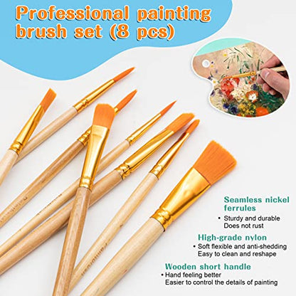 koseibal Kids Acrylic Paint Set with Canvas, Easel, More Art Supplies - color: 24 acrylic paints