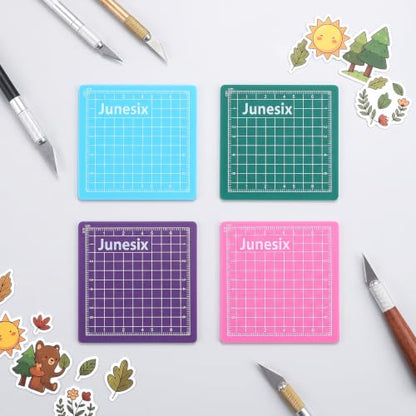4Pcs Small Cutting Mat, Self Healing Craft Mat | Mini Sewing Cutting Pad Non-Slip Mini Cut Board for Scrapbooking Quilting Sewing Accessories