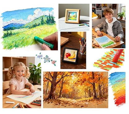 Soft Oil Pastels, 24 Pcs Vibrant Creamy White & Black Pastels Stick Crayons Replenish Art Supplies for Blending Painting Drawing Graffiti - color: white & Black