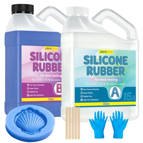66OZ Liquid Silicone Mold Making Kit for Resin & Soap - 15A Blue | High Strength Platinum Cure Rubber, Bubble Free Liquid Silicone for Resin, Wax, Concrete and Soap Casting