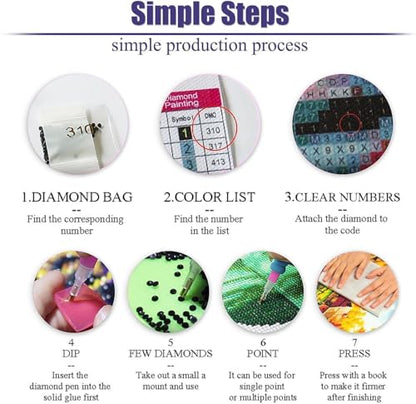 CraftCraze 12 Pack Animals Diamond Art Painting Kits for Adults - 5D Diamond Dots for Adults Beginner,DIY Round Full Drill Gem Art Painting by Numbers kit for Wall Decor Gifts 12x16 inch