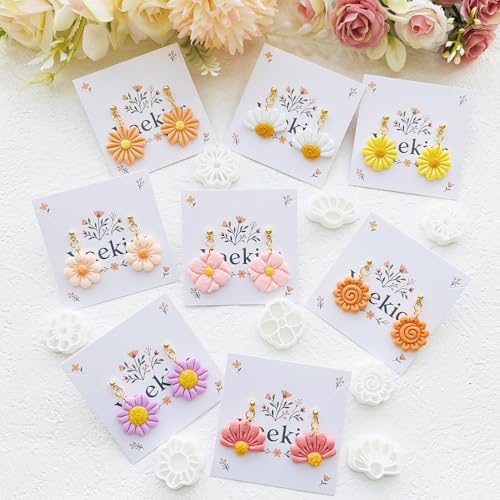 Flower Shape Polymer Clay Cutters Set – Molds and Clay Cutters for Polymer Clay, Floral Clay Earring Tools - color: C color