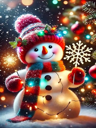 igoodom Christmas Diamond Art Kits for Adults, DIY Snowman Wall Decor | Diamond Painting Kit - Sparkling Full Drill Design Perfect for Home Decor, Holiday Gifting, And Relaxing Crafting 12x16inch - color: MZ0782, size: 11.8x15.7in(30x40cm)