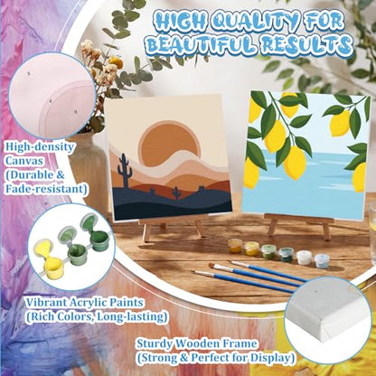 Resholder 20 Pack Paint by Numbers Kit for Adults with Frame, Landscape