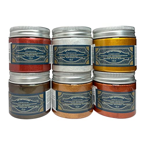Silver-Gold Metallic Acrylic Paint Set Pearlescent Paints With Bottles, Art Supplies for Painting on Canvas, Parper, Wood, and DIY Projects (2fl oz 60ml) - color: Metallic Rococo