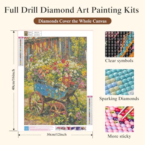 Flower Diamond Painting Kits for Adults,Diamond Art Kits for Beginner - color: KM1218-1