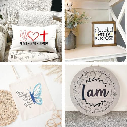 21pcs Christian Stencils for Crafts Reusable Motivational Bible Verse Template Drawing Religious Stencils for Painting on Wood Sign Fabric Canvas DIY Crafts Office Home Decoration(bible21)