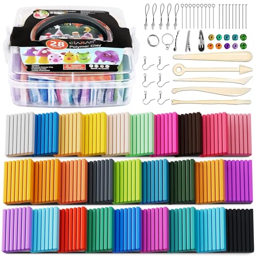CiaraQ 28-Color Polymer Clay Oven Bake Modeling Kit - color: 28 Colors, size: 20g / pcs