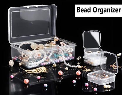 DUOFIRE Bead Organizer 36 Clear Plastic Bead Storage Containers Hinged Lids - size: 36 Grids | 2 Pack