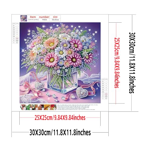 5D Partial Special Shaped Diamond Art Kit Daisy Flower Vase Shiny Bright Rhinestone Diamond Painting Craft for Beginners Perfect Handmade Gift 11.8×11.8 Inch (YH062) - color: YH062
