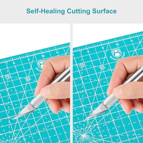 12"x12" Rotating Cutting Mat, Self Healing Mat with 360-Degree Rotation & Anti-Slip Base, Sewing Board Cutting Mat Perfect for Fabric Quilting Leather Hobby Project, Light Blue - color: LIight blue, size: 12"L x 12"W