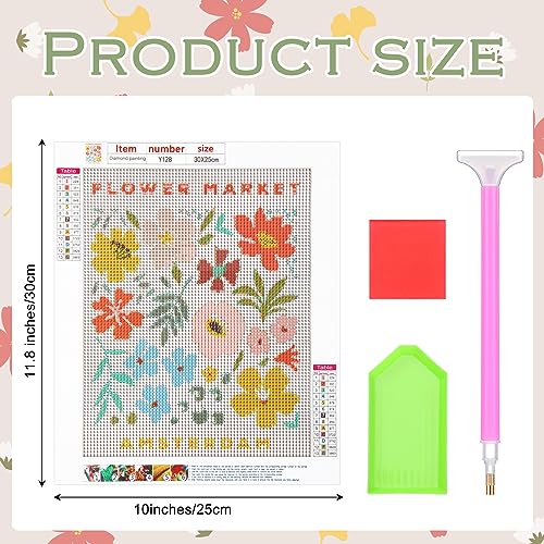 Yeaqee 4 Pcs Diamond Art Kits DIY Painting for Adult Aesthetic Wall Diamond Crafts Aesthetic Room Decor Cute Painting Pictures 5d Craft Wall Decor for Home 10 x 11.8''(Floral) - style: Floral