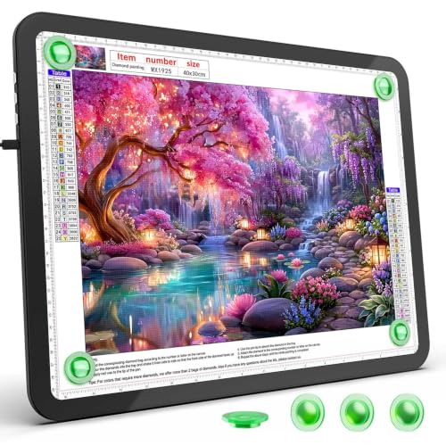Buspher Magnetic A3 Light Board,Super Bright Light pad for Diamond painitng | 1000-6000Lux Adjustable light box for tracing,Side physical buttons,light table with 3 color light for Sketching,diamond art - size: A3