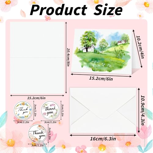 UZLU 150 Sets 4 x 6 Inch Watercolor Cards with Envelopes and Stickers - size: 4*6 in