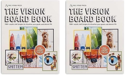 Free Period Press Vision Board Book, 700+ Words & Images in All Categories, for Visualizing Your Life Goals & Dreams, Playful, Stylish Pictures for Collage Making & Scrapbooking (Adult) (Pack of 2) - size: adults (Pack of 2)