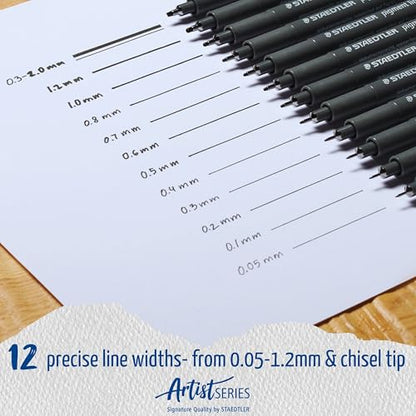STAEDTLER Pigment Liner Bonus Sketch Set of 6 Liners for the Regular Price of 4(2 free), 308 SB6P - size: 6 Count (Pack of 1), style: Mixed set
