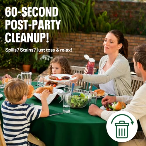 54IN X 600FT Plastic Table Cover Roll with Cutter Box, Cut to Size Plastic Table Cloths for Parties, Birthday, (Green, 54"x7680"(Rectangular)) - color: Green, size: 7680" x 54" (Rectangular)