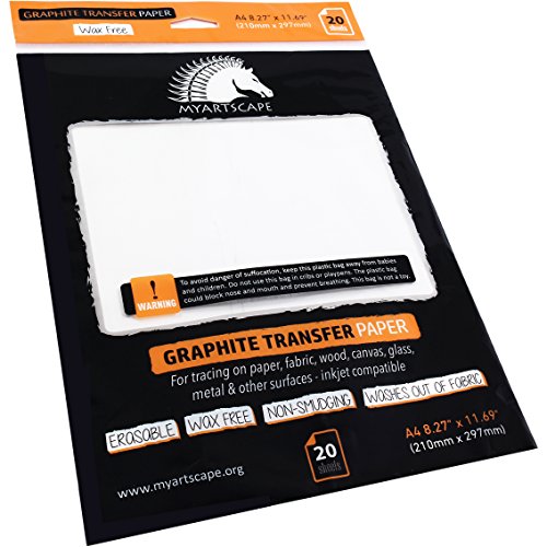 MyArtscape Graphite Transfer Paper Roll 17" x30ft & 20 White Sheets Bundle, Wax-Free, Erasable, Smudge-Free, Ideal for Drawing, Tracing, Arts & Crafts – Precise, Durable, Premium Supplies
