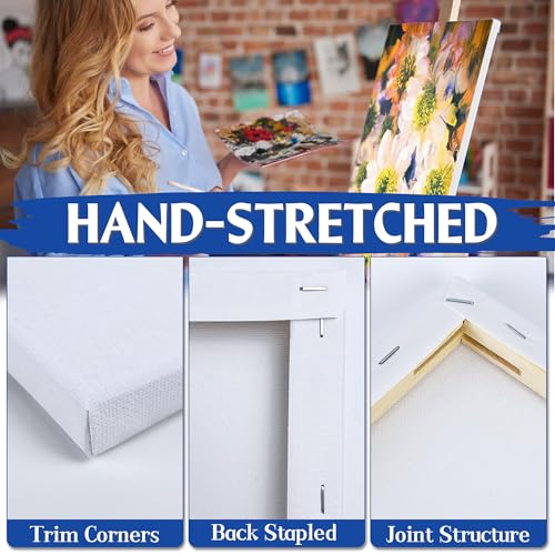 32 Packs Professional Stretched Canvas for Painting, Blank Canvas Art with 5 * 7in, 9 * 12in, 11 * 14in, Value Pack for Acrylic, Oil, Acrylic Pouring - size: 32 Pack Mixed - 11×14IN 9×12IN 5×7IN