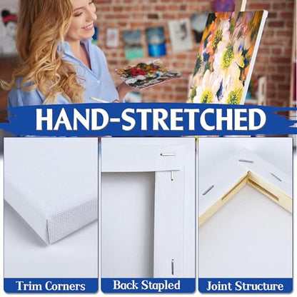 32 Packs Professional Stretched Canvas for Painting, Blank Canvas Art with 5 * 7in, 9 * 12in, 11 * 14in, Value Pack for Acrylic, Oil, Acrylic Pouring - size: 32 Pack Mixed - 11×14IN 9×12IN 5×7IN