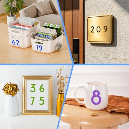 10PCS Number Stencils,3 Inch Plastic Number Stencils Paint Templates - size: 3 Inch