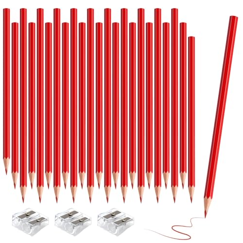 36 Pack Red Colored Pencils for Kids, Pre-sharpened Art Pencils Back to School Supplies Set, Drawing Sketching Pencils for Students, Teachers, Classroom - color: red