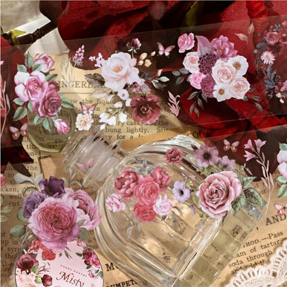 Flowers Tape Stickers for Journaling Supplies,Scrapbook Stickers for DIY - color: Sea