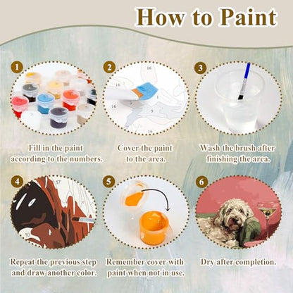 Dog Paint by Number for Adults, Paint by Numbers Kit for Adults 16x20 Inch - color: Dog and Cocktail (16x20 in)