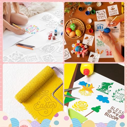 Marspark 72 Pcs Small Bunny Egg Stencils for Crafts Reusable, 3 Inch - style: Bunny Egg