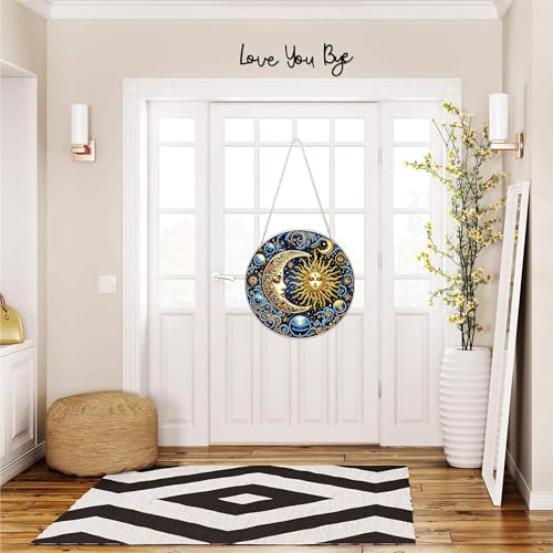 RYMILIE Hanging Diamond Art Kits for Adults Sun and Moon 8x8inch - color: DP01391