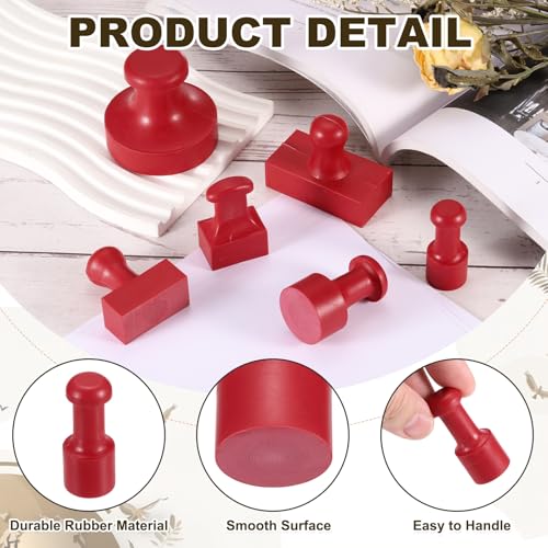 PATIKIL 20mm Stamp Rubber Round Handle, 2 Pcs Stamp Mounts Drawer Pulls for Carving Making DIY Crafting Scrapbooking, Red - size: 20x48mm