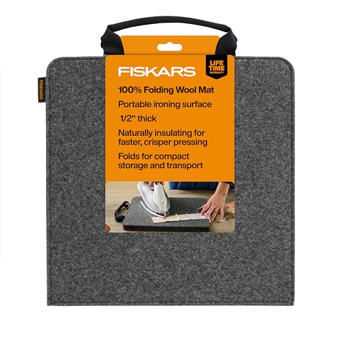 Fiskars 14" x 28" Folding Wool Pressing Mat, Portable Ironing Surface | Wool Material Grips & Holds Fabric in Place, Folds for Compact Storage, Surface Protector for Sewing and Quilting - size: 28"L x 14"W