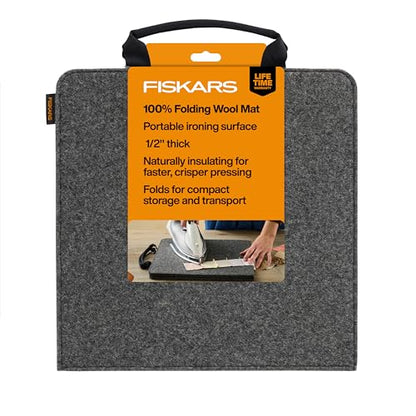 Fiskars 14" x 28" Folding Wool Pressing Mat, Portable Ironing Surface | Wool Material Grips & Holds Fabric in Place, Folds for Compact Storage, Surface Protector for Sewing and Quilting - size: 28"L x 14"W