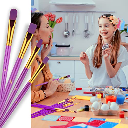 Artstorys 30Pcs Paint Brush Set for Acrylic, Oil & Watercolor, Purple - color: Nickel,purple