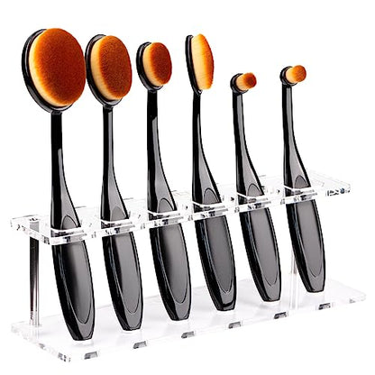 UNIMEIX 6 Pack Blending Brush for Card Making Crafting Ink Blender Brushes Set Tool Paper Background Brush Drawing - color: Brown, size: 6 Pack Brush with square holder