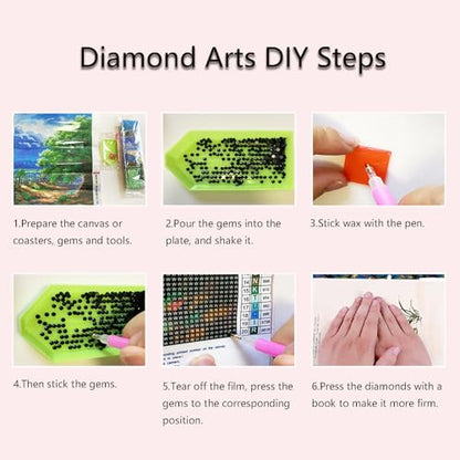 Muzagroo Art 4 Pack Diamond Paintings Kits for Adults 5D Diamond Art DIY with Round Full Drill Diamonds for Beginners Dolphins Diamond Wall Art for Living Room - color: 01-Dolphins