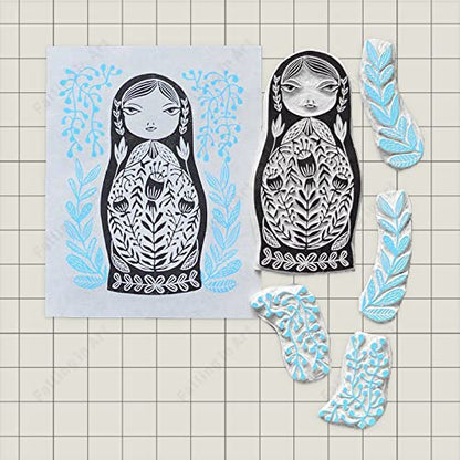 2 Pack White 8 x 10 Rubber Carving Block | Easy Cut Lino Blocks, Soft Linoleum Block for Printmaking, Stamps, Crafts - size: 8'' x 10'' 2 Pack