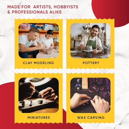 6 Pcs Clay Sculpting Tools for Air Dry & Polymer Clay, 6pc Pottery Tools | Set for Modeling Clay, Ceramics & Wax Carving, Stainless Steel Double Ended Kit for Sculpting, Shaping & Pottery Art - size: Pack of 6