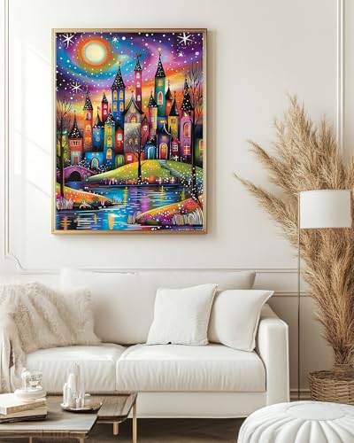 Country Diamond Art Kits for Adults, Landscape Diamond Art 12X16 Inch - color: Landscape 09