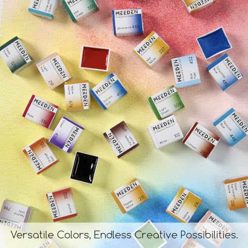 MEEDEN Professional Watercolor Paint Set: 24 Colors Semi-Moist Sets - color: 24 Colors