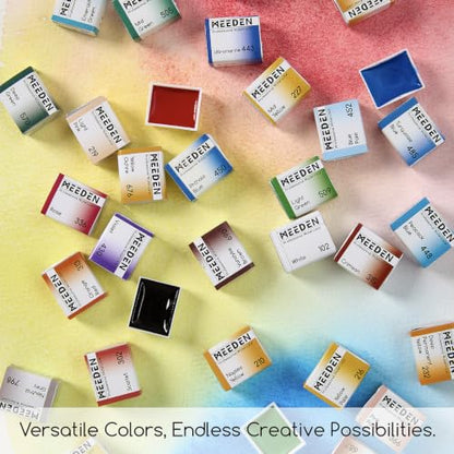 MEEDEN Professional Watercolor Paint Set: 24 Colors Semi-Moist Sets - color: 24 Colors