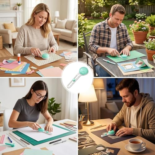Circular Cardboard Circle Cutter with 3 Replaceable Blades,Circle Paper Cutters,Adjustable Rotary Circle Cutter,Trimmer Scrapbooking Tools