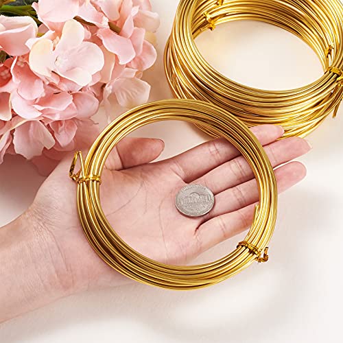 Fashewelry 16.4 Feet/Roll 12 Gauge Aluminum Wire 10 Rolls Gold Bendable Metal Craft Wire for Beading Jewelry Craft Making Total 164 Feet - color: Round-12 Guage-Gold