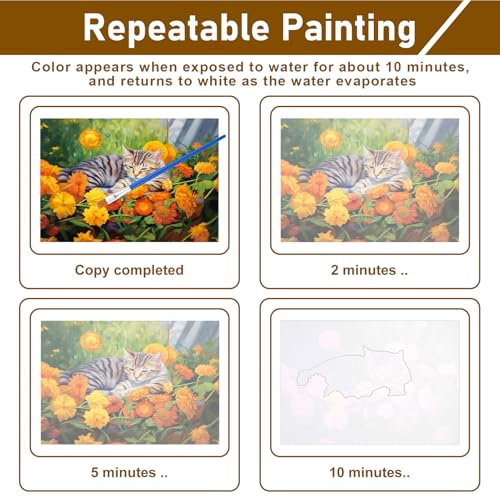 24Pcs Dementia Products for Elderly Reusable Water Painting Set for Seniors - color: Pet