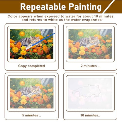 24Pcs Dementia Products for Elderly Reusable Water Painting Set for Seniors - color: Pet