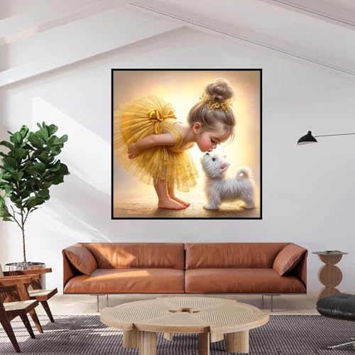 Dugsmgd Girl and Dog Diamond Art Kits for Adults, Diamond Painting 12x12 in - color: Girl and Dog