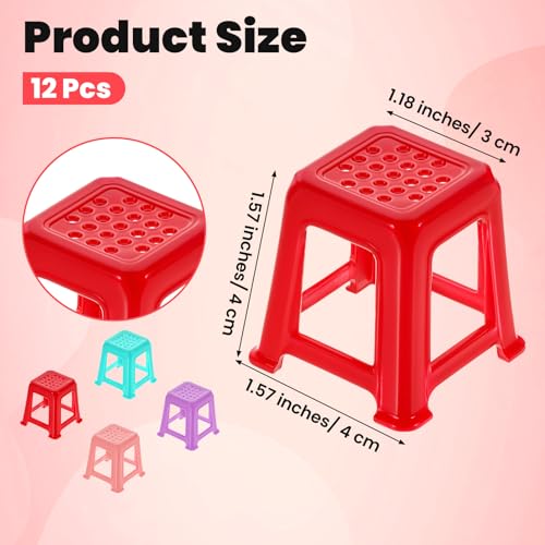 Xindojuz 12 PCS Canvas Stands for Paint Pouring, Plastic Non-Slip Mini Canvas Feet Risers Fluid & Acrylic Paint Pouring Supplies Miniature Holder Tools for Pourings Paints Supplies (4 Colors)