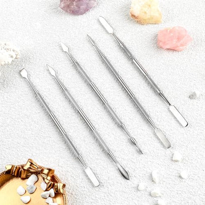 Clay Sculpting Tools, 5 PCS Stainless Steel Pottery Spatula Wax Carving Tools Set Double-Ended Polymer Clay Tools Kit for Modeling, Embossing, Sculpting and Shaping Miniatures