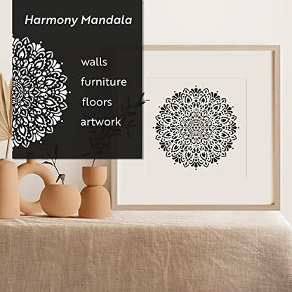Harmony Mandala Floor Stencil - Furniture Stencil, Template for Painting - size: 35"x35"