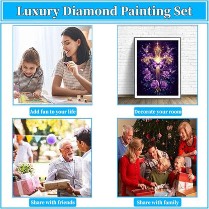 Arttoplus Religious Cross Diamond Art Kits for Adults Beginner 12x16 inch - color: G9360-US